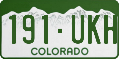 CO license plate 191UKH