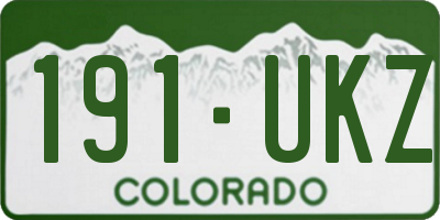 CO license plate 191UKZ