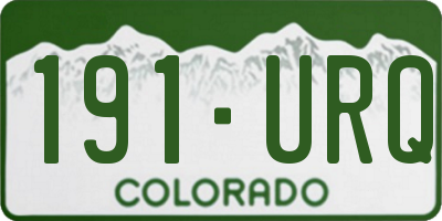 CO license plate 191URQ