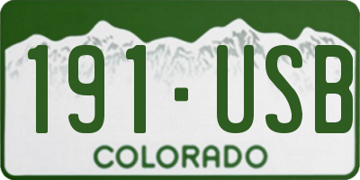 CO license plate 191USB