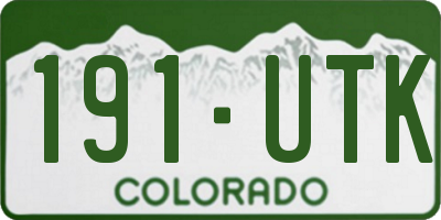 CO license plate 191UTK
