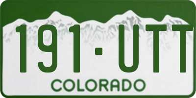 CO license plate 191UTT