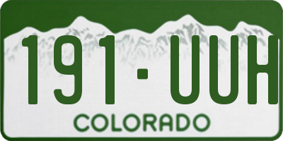 CO license plate 191UUH
