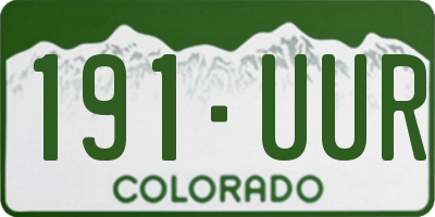 CO license plate 191UUR
