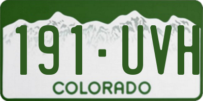 CO license plate 191UVH