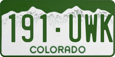 CO license plate 191UWK