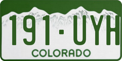 CO license plate 191UYH