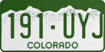 CO license plate 191UYJ