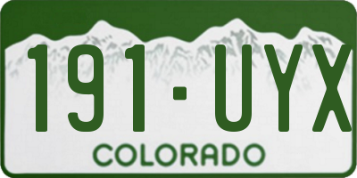 CO license plate 191UYX
