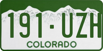 CO license plate 191UZH