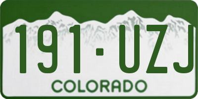 CO license plate 191UZJ