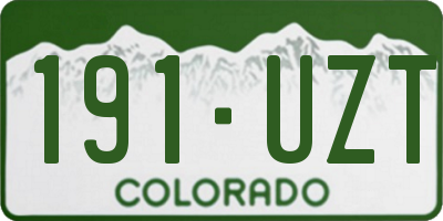 CO license plate 191UZT
