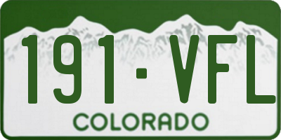 CO license plate 191VFL