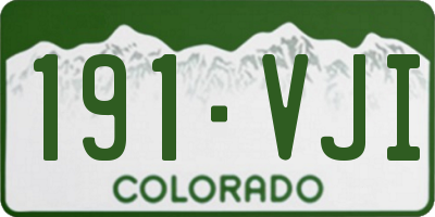CO license plate 191VJI