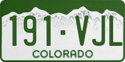 CO license plate 191VJL