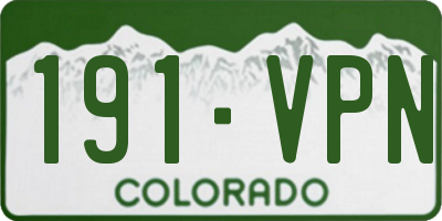 CO license plate 191VPN