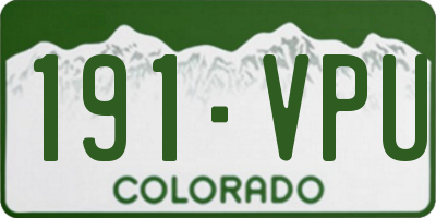 CO license plate 191VPU