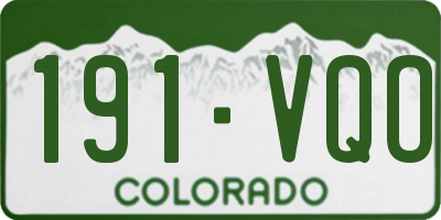 CO license plate 191VQO