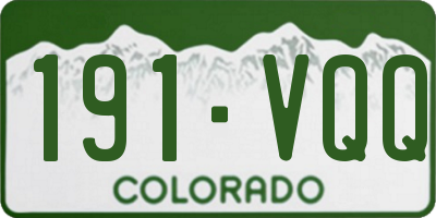 CO license plate 191VQQ