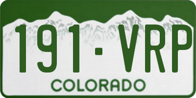 CO license plate 191VRP