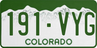 CO license plate 191VYG