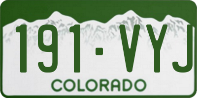 CO license plate 191VYJ