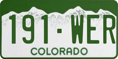CO license plate 191WER
