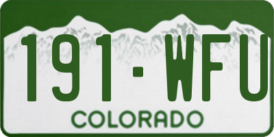 CO license plate 191WFU