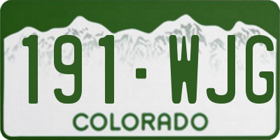 CO license plate 191WJG
