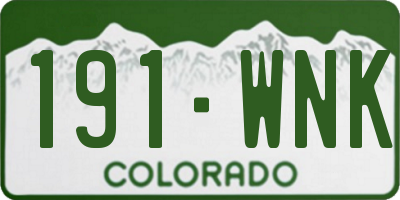 CO license plate 191WNK