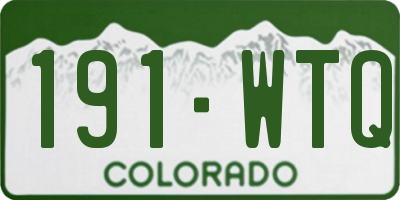 CO license plate 191WTQ