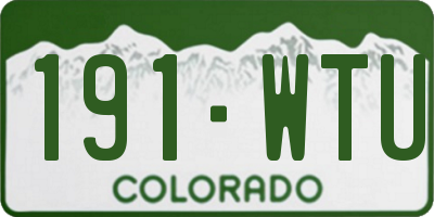 CO license plate 191WTU