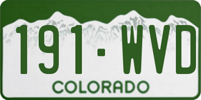 CO license plate 191WVD