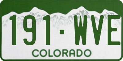 CO license plate 191WVE
