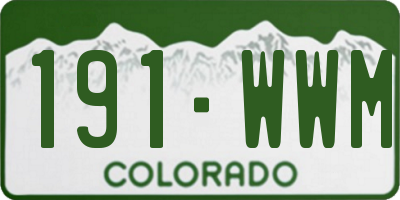 CO license plate 191WWM