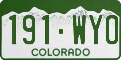 CO license plate 191WYO