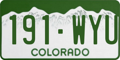 CO license plate 191WYU