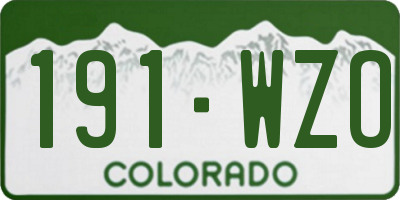 CO license plate 191WZO