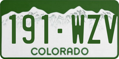 CO license plate 191WZV