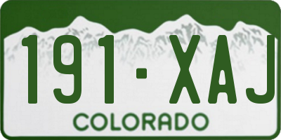 CO license plate 191XAJ