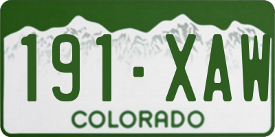 CO license plate 191XAW