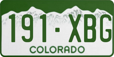 CO license plate 191XBG