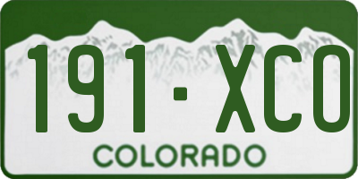 CO license plate 191XCO