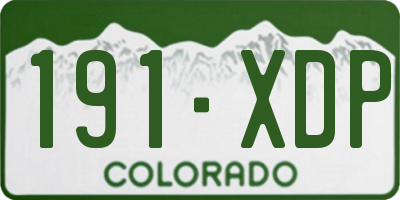 CO license plate 191XDP