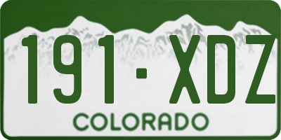 CO license plate 191XDZ