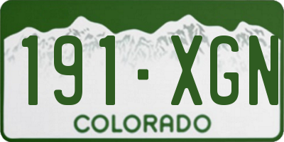 CO license plate 191XGN