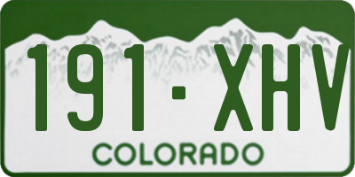 CO license plate 191XHV
