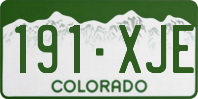 CO license plate 191XJE