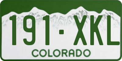 CO license plate 191XKL