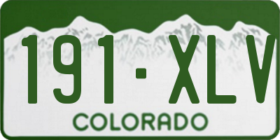 CO license plate 191XLV